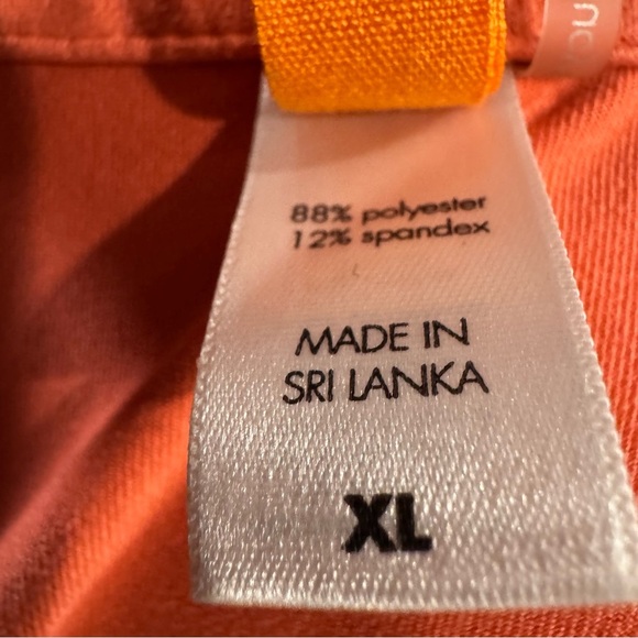 LUCY Zip Up 3/4 Length Sleeve Jacket with Ruching Salmon Coral Orange size XL - Picture 6 of 6